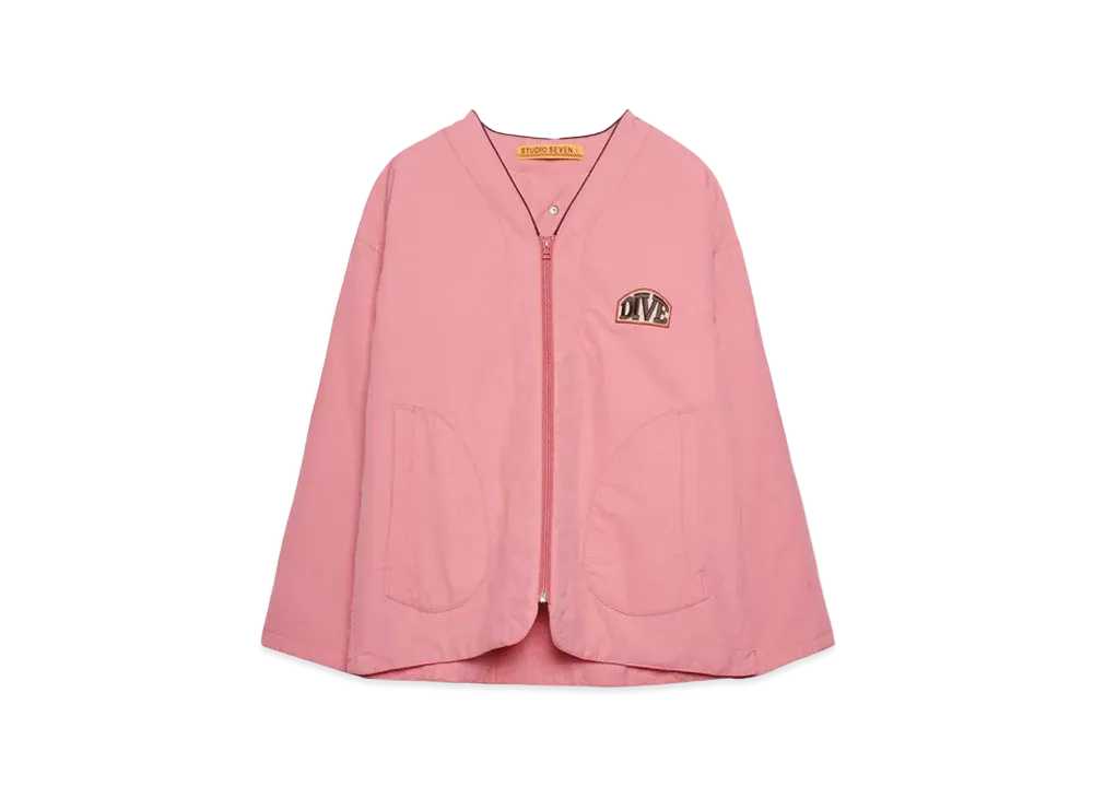 STUDIO SEVEN PADDED ZIP VNECK COVERALL "PINK"