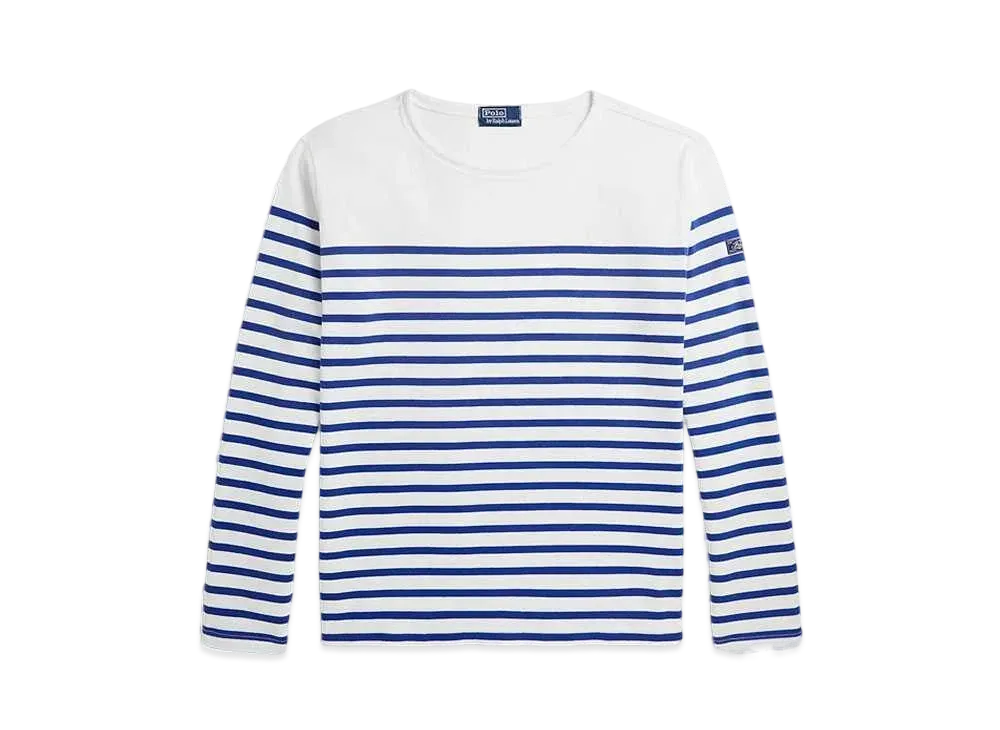 Polo Ralph Lauren Classic Fit Striped Boat Neck Shirt "White"
