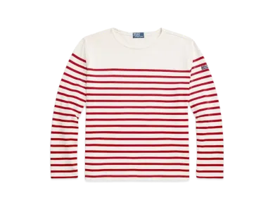 Polo Ralph Lauren Classic Fit Striped Boat Neck Shirt "White"