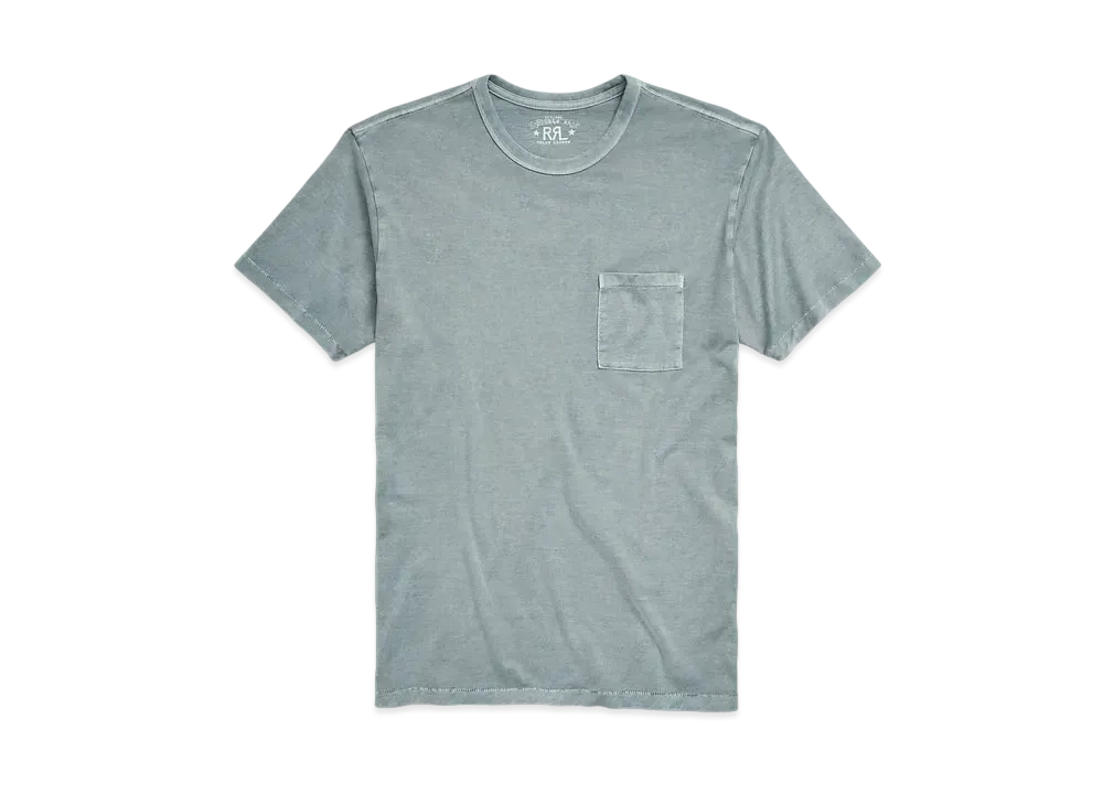 RRL Ralph Lauren Garment-Dyed pocket Tee "Green"