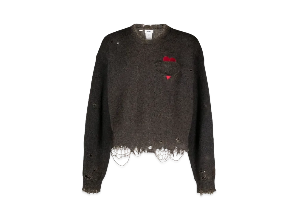 doublet Damag Heart Patch Sweat Shirt "Anthracite Gray"