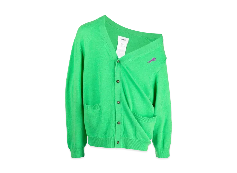 doublet Logo Cardigan "Grass Green"