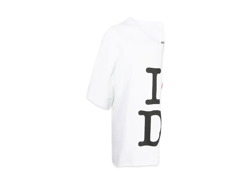 doublet Graphic One Shoulder T-shirt "Chalk White"