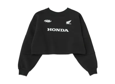 MOUSSY x HONDA Cropped Racing Pullover "Light Black"