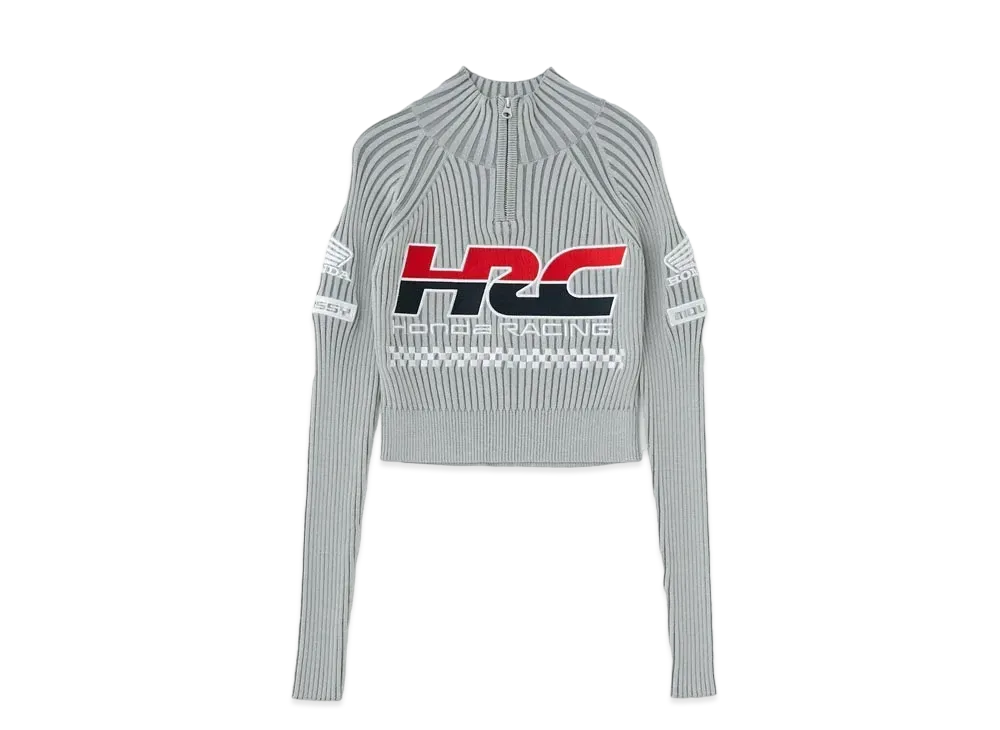 MOUSSY x HONDA Cropped Knit Tops "Gray"