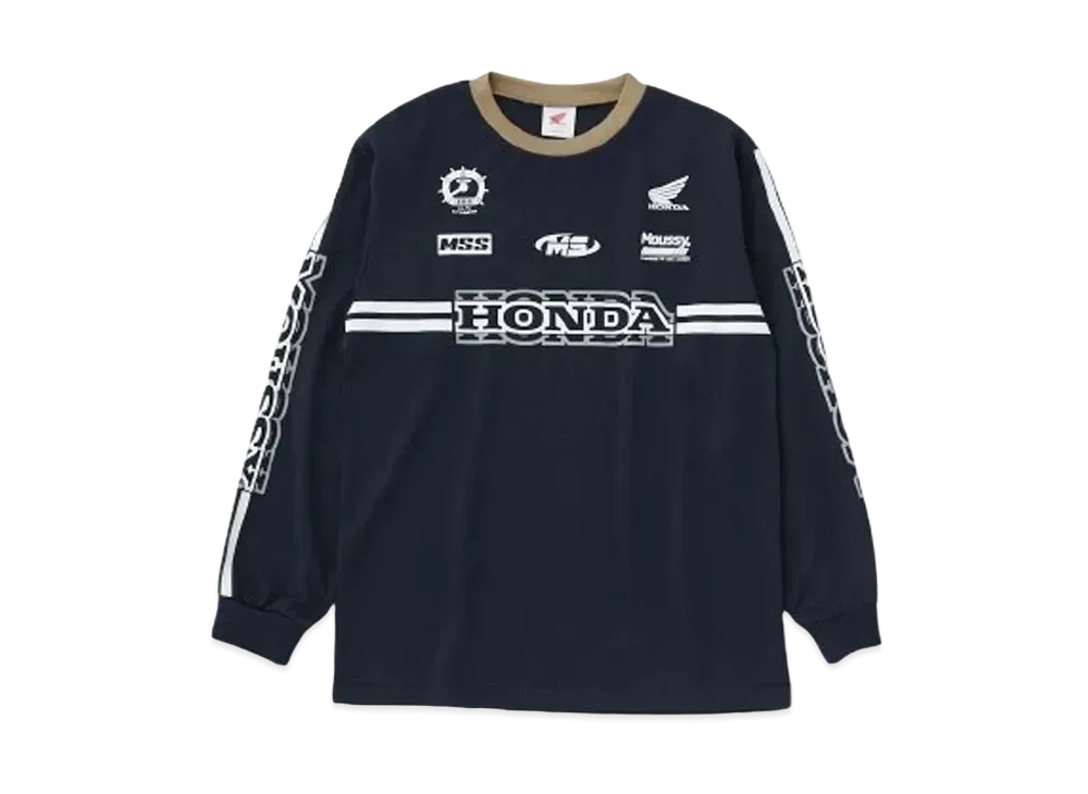 MOUSSY x HONDA Sporty Long Sleeve T-shirt "Navy"