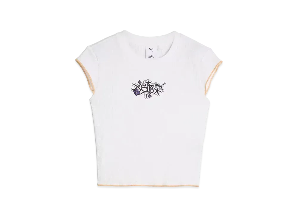 PUMA x X-Girl Ribbed Slim Short Sleeve Tee "Puma White"