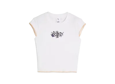 PUMA x X-Girl Ribbed Slim Short Sleeve Tee "Puma White"
