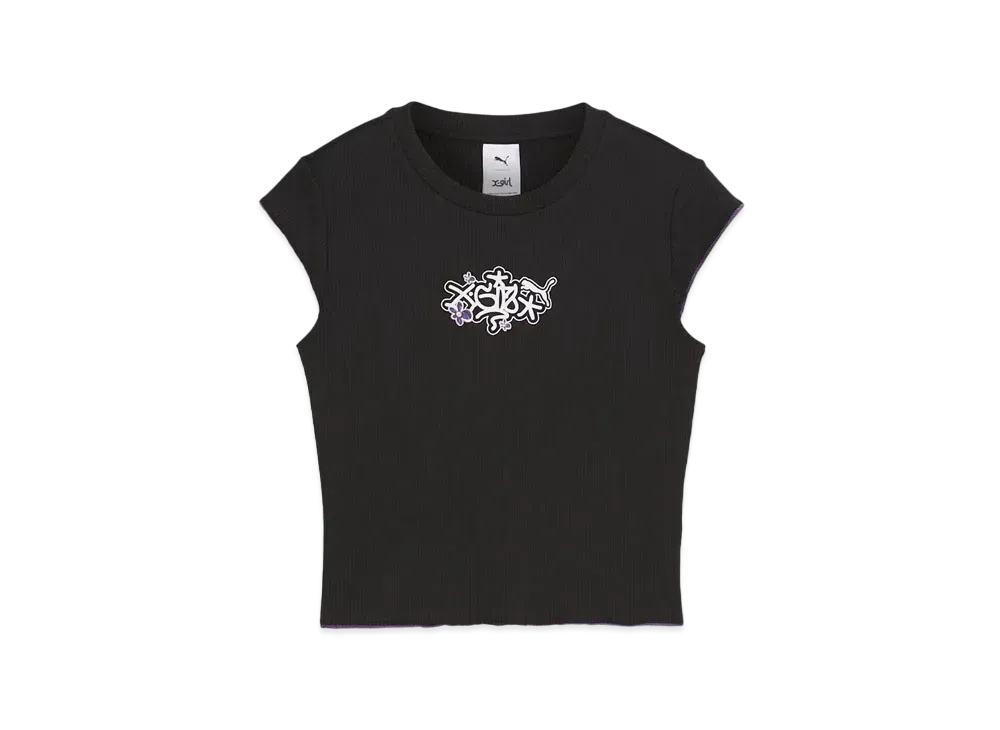 PUMA x X-Girl Ribbed Slim Short Sleeve Tee "Puma Black"