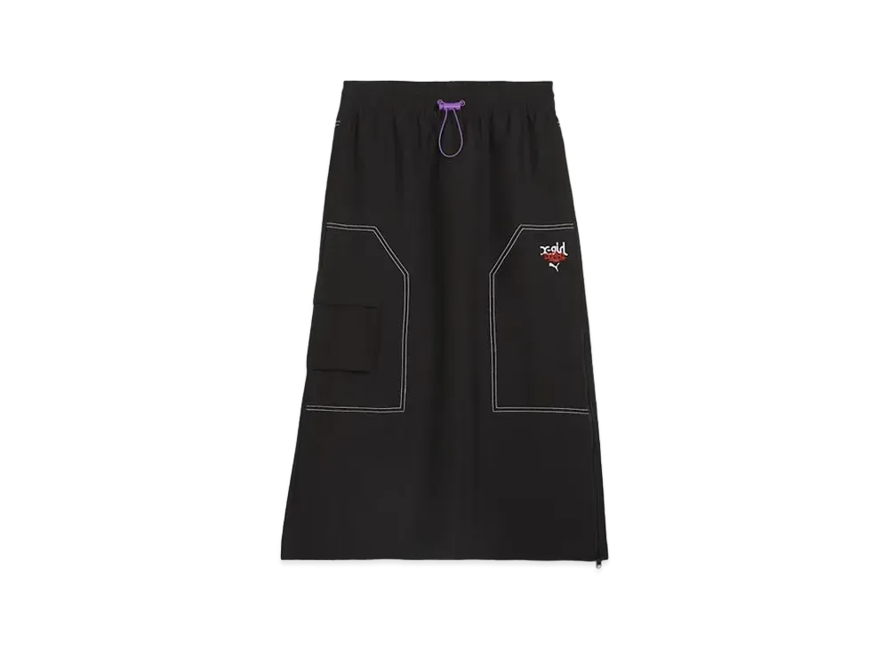 PUMA x X-Girl Medium-Length Woven Skirt "Puma Black"