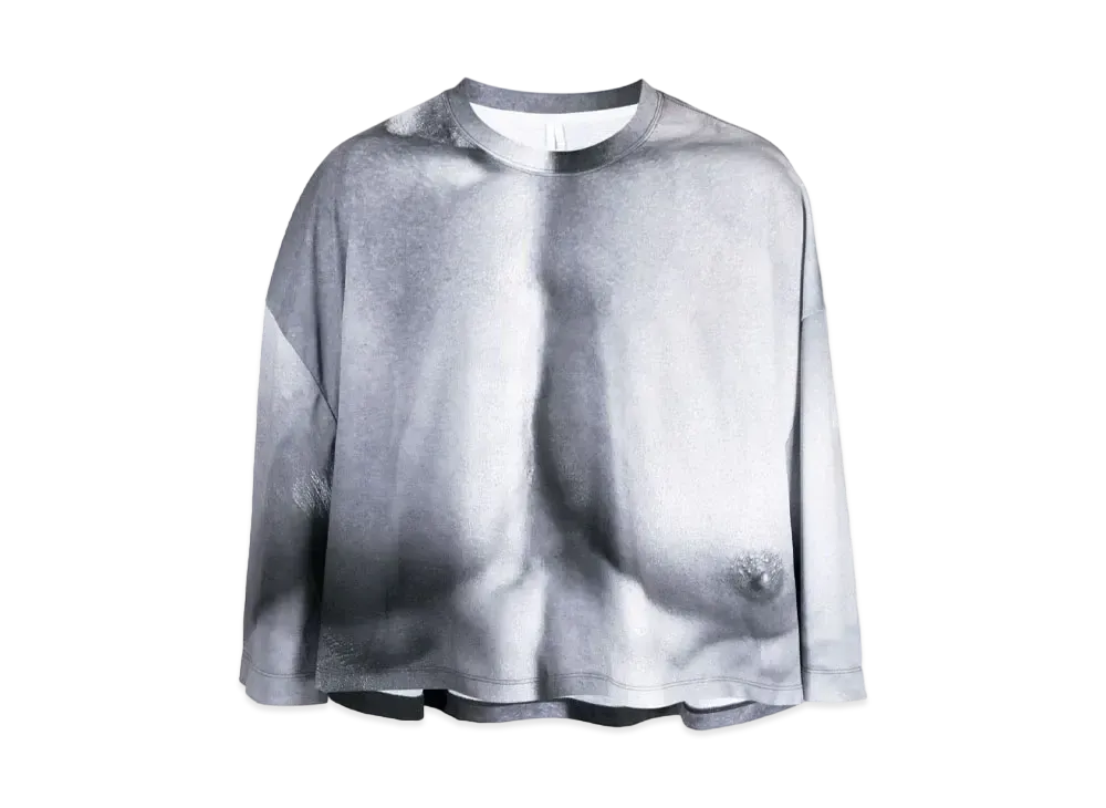 doublet Gather Print Long T-shirt "Black White"