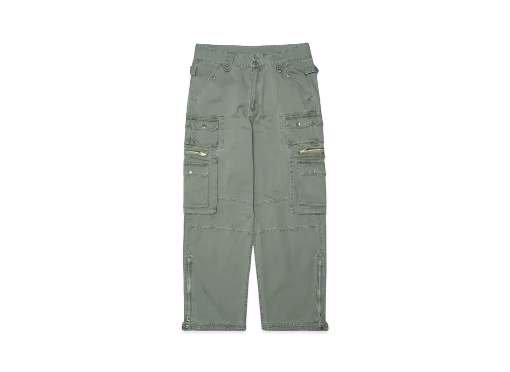 F.M.C.D. PARACHUETE TROUSERS | HEAVY VINTAGE WASH "OLIVE DRAB"