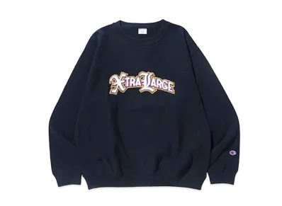 XLARGE x Champion Reversible Weave Crewneck Sweat "Black"