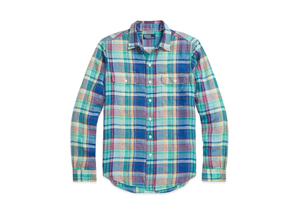 Polo Ralph Lauren Classic Fit Check Linen Work Shirt "Multi"