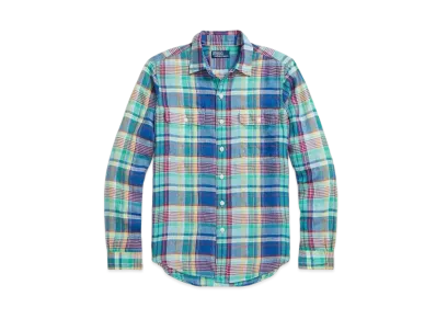 Polo Ralph Lauren Classic Fit Check Linen Work Shirt "Multi"
