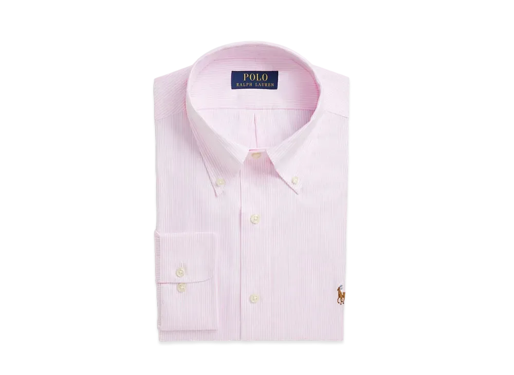 Polo Ralph Lauren Classic Fit Striped Textured Shirt "Pink"