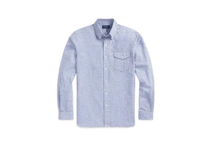 Polo Ralph Lauren Classic Fit Gingham Seersucker Shirt "Blue"