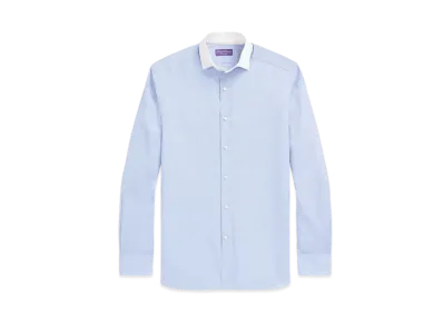 Ralph Lauren Purple Label End-On-End Poplin Collar Shirt "Blue"