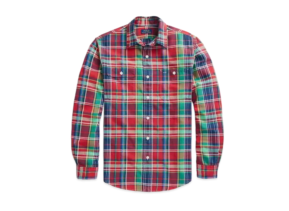 Polo Ralph Lauren Classic Fit Plaid Oxford Work Shirt "Red"