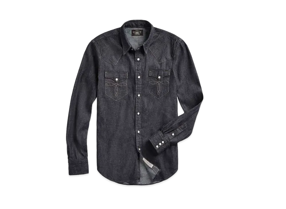 RRL Ralph Lauren indigo Buffalo Western Shirt "Navy"