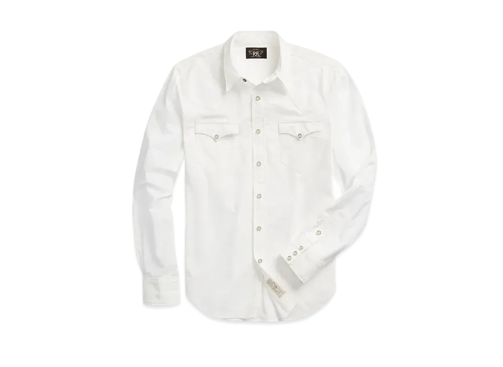 RRL Ralph Lauren Slim Fit Poplin Western Shirt "White"