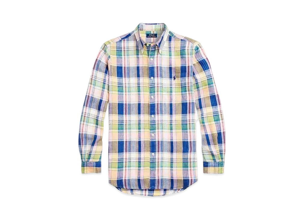 Polo Ralph Lauren Classic Fit Check Linen Shirt "Navy"