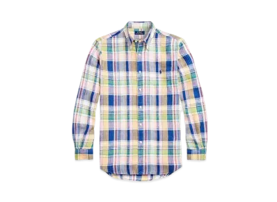 Polo Ralph Lauren Classic Fit Check Linen Shirt "Navy"