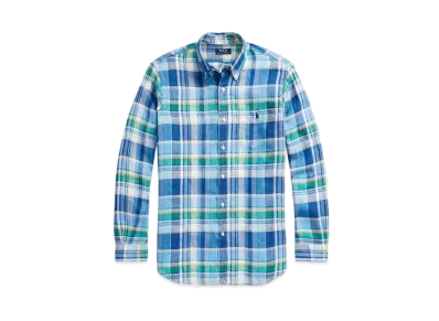 Polo Ralph Lauren Classic Fit Check Linen Shirt #1 "Blue"