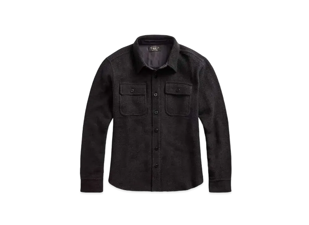 RRL Ralph Lauren Cotton Work Shirt Sweater "Black"
