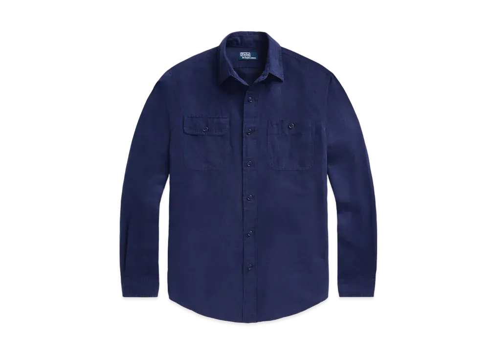 Polo Ralph Lauren Classic Fit Linen Silk Twill Work Shirt "Navy"