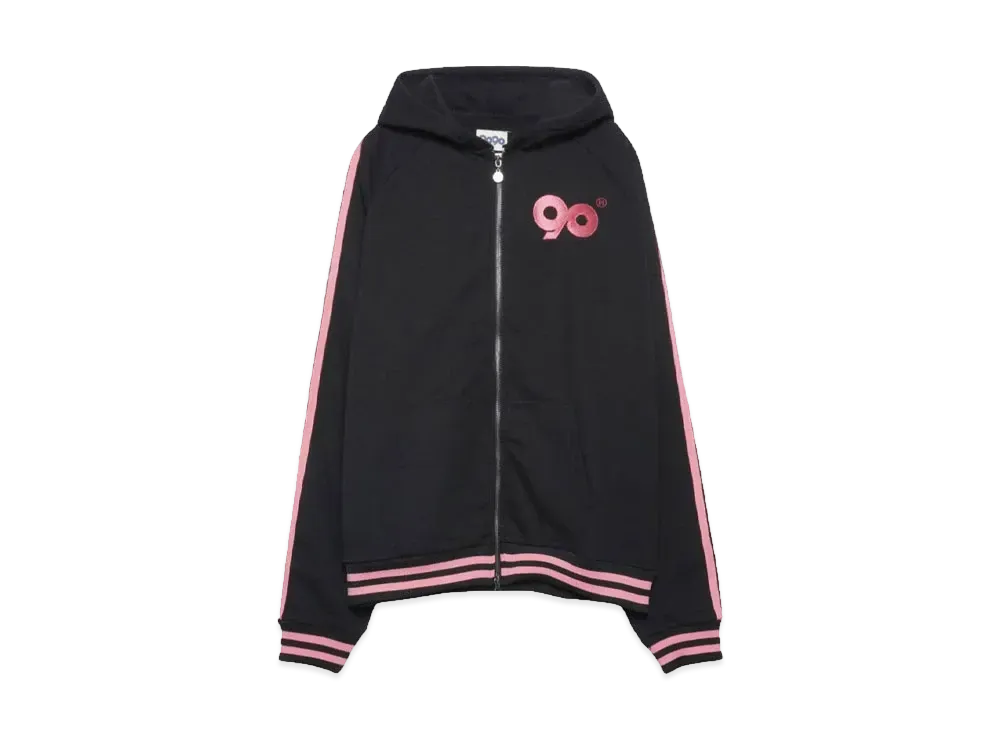 9090 90 Logo Line Zip Hoodie "Black"