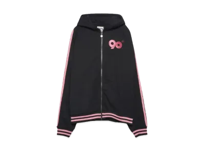 9090 90 Logo Line Zip Hoodie "Black"