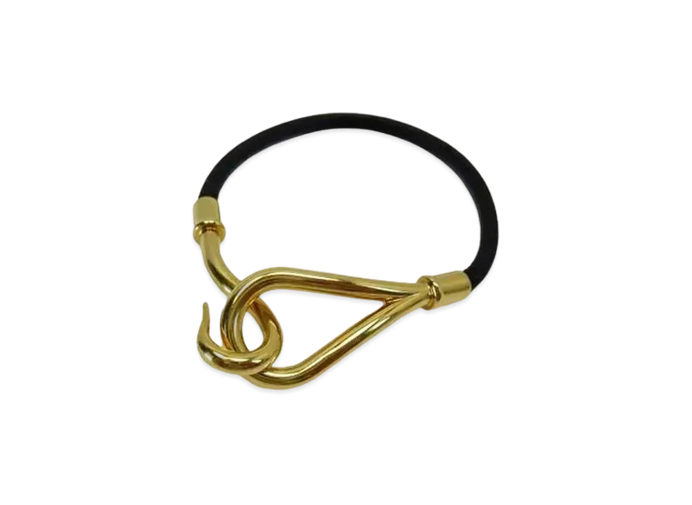 Hermes Jumbo Hook Choker Bracelet "Black/Gold"