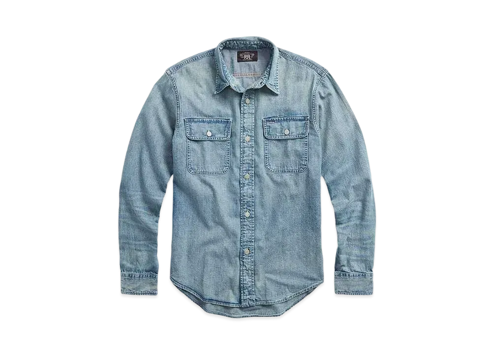 RRL Ralph Lauren Indigo Denim Work Shirt "Blue"