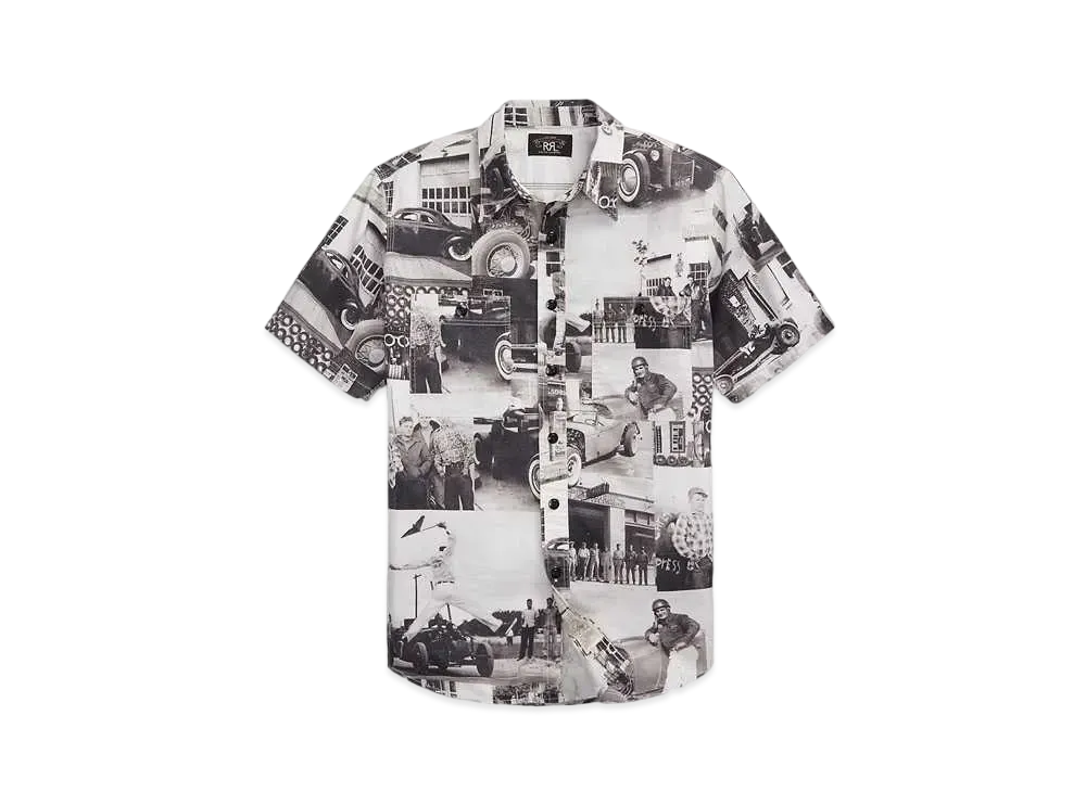 RRL Ralph Lauren Photo Print Twill Work Shirt "Black"