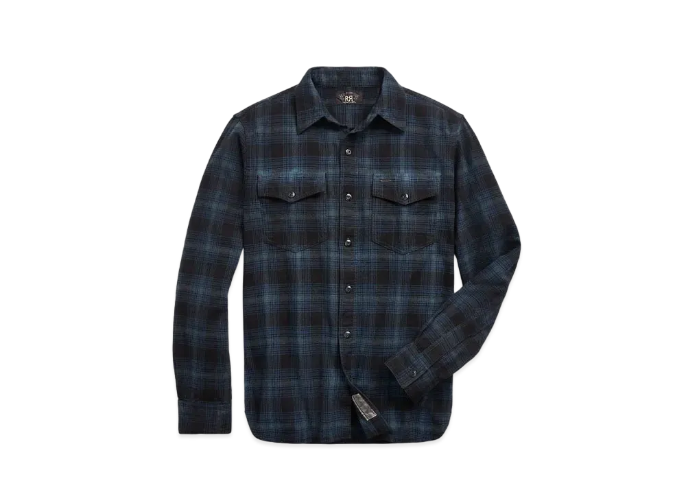 RRL Ralph Lauren Check Cambus Work Shirt "Blue"