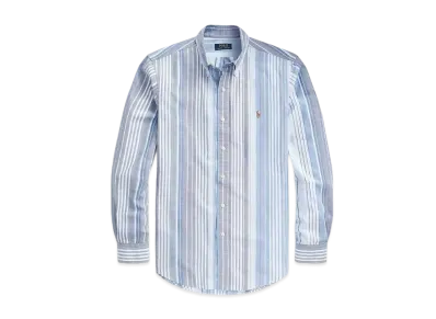 Polo Ralph Lauren Custom Fit Striped Oxford Shirt "Blue"