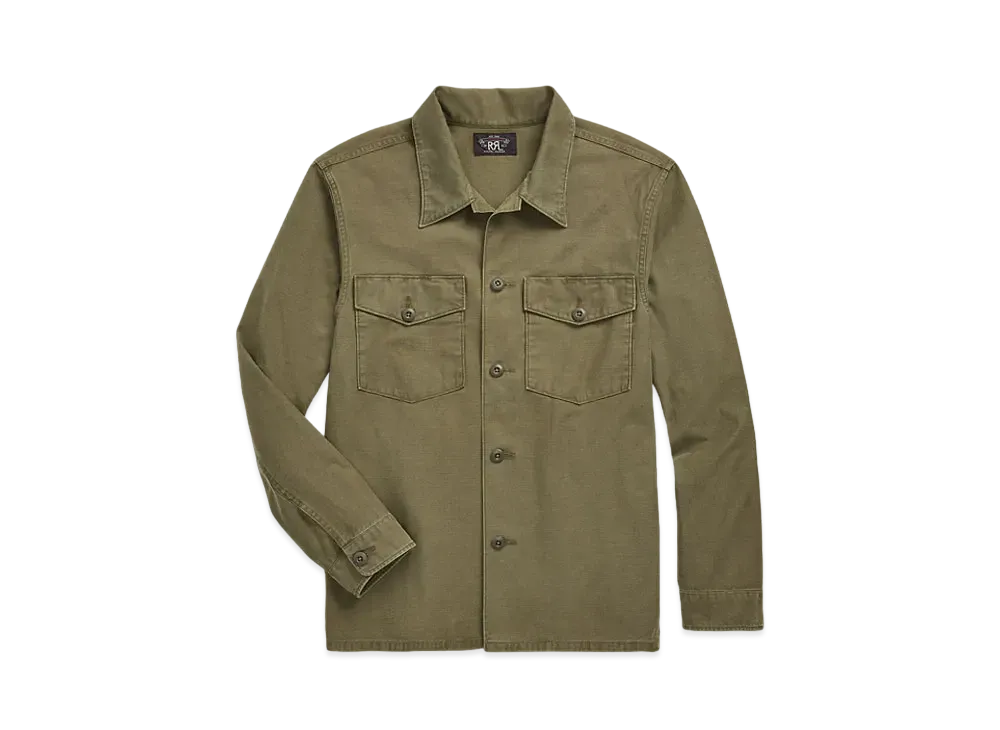 RRL Ralph Lauren Reverse Satine Over Shirt "Green"
