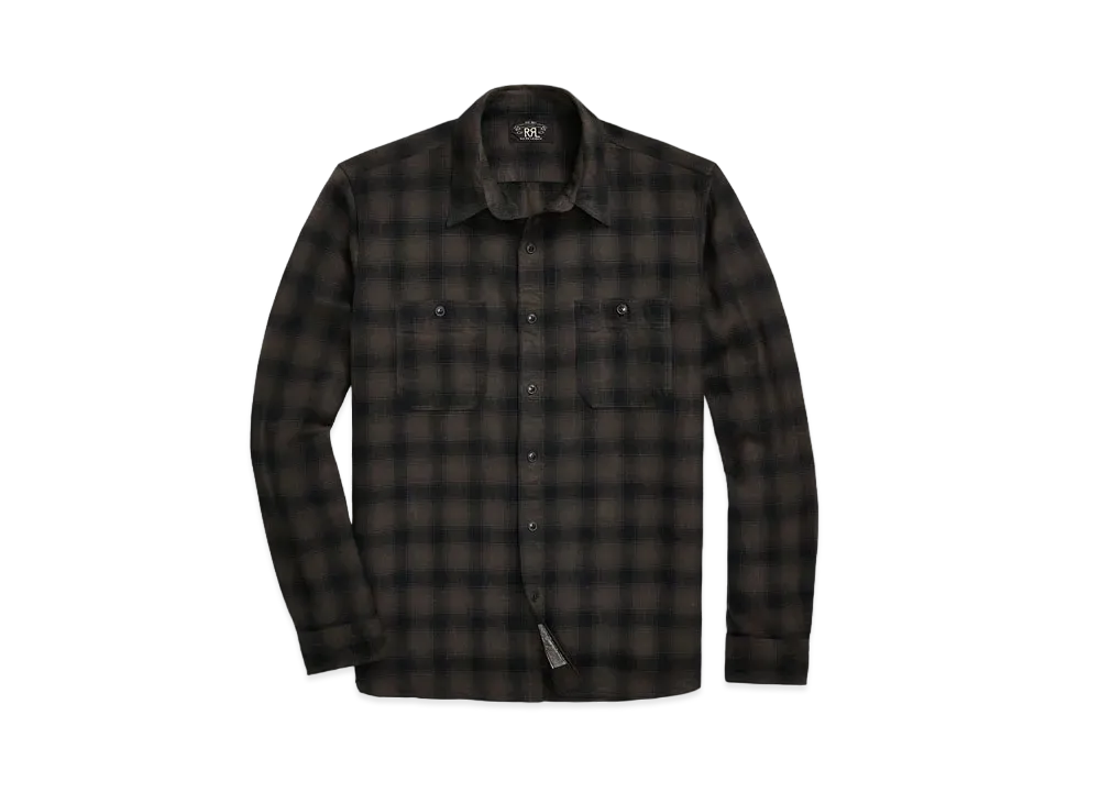 RRL Ralph Lauren Check Cambus Work Shirt #1 "Black"