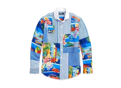 Polo Ralph Lauren Classic Fit Patchwork Linen Shirt "Multi"