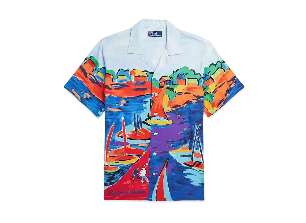 Polo Ralph Lauren Classic Fit Sailboat Print Camp Shirt "Multi"
