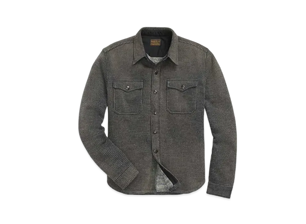 RRL Ralph Lauren Fleece Jacquard Work Shirt "Black"