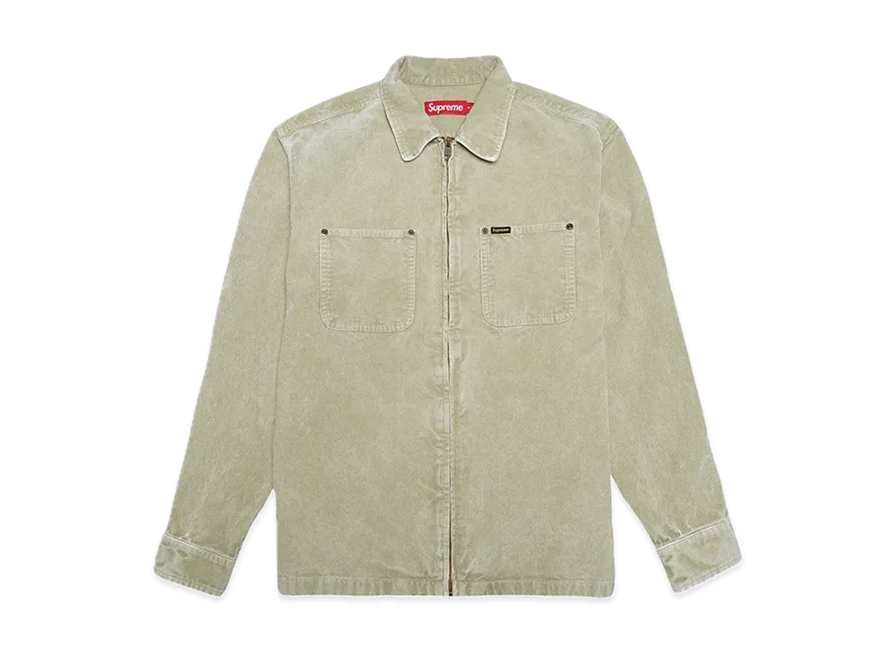 Supreme Washed Corduroy Zip Up Shirt "Tan"
