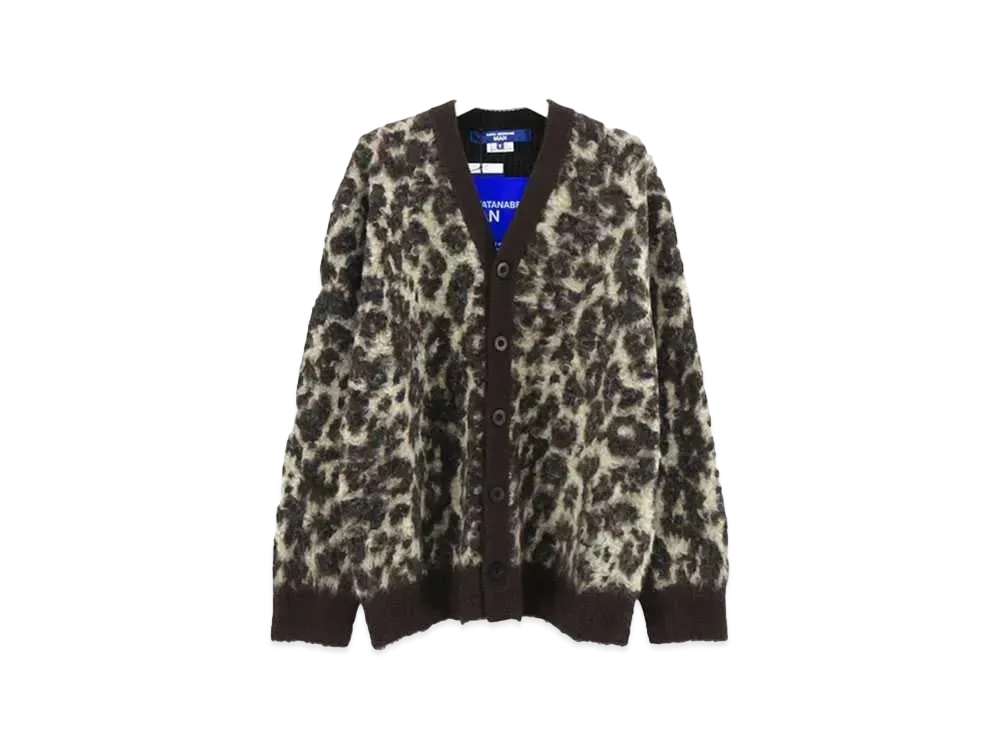 JUNYA WATANABE MAN Acrylic x Cotton Jacquard Knit Cardigan "Black/Brown"