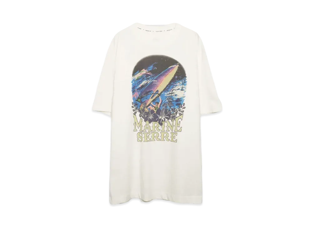 Marine serre ORGANIC COTTON PRINTED T-SHIRTS CREW NECK TSHIRT "PRISTINE"