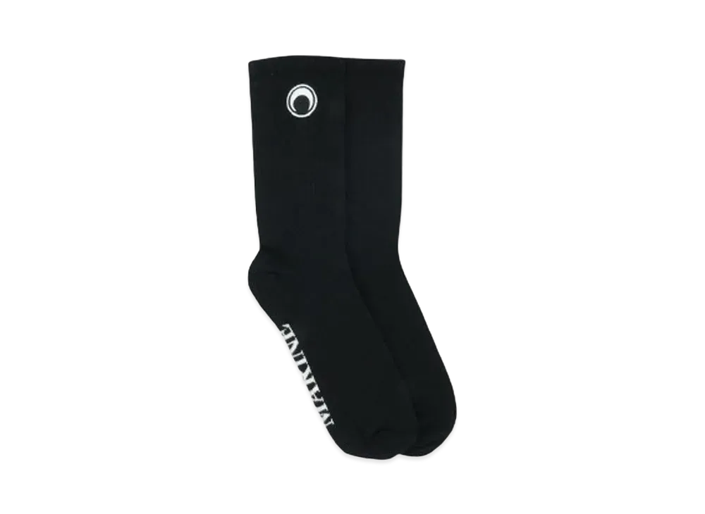 Marine serre ORGANIC COTTON RIB ANKLE SOCKS "BLACK"