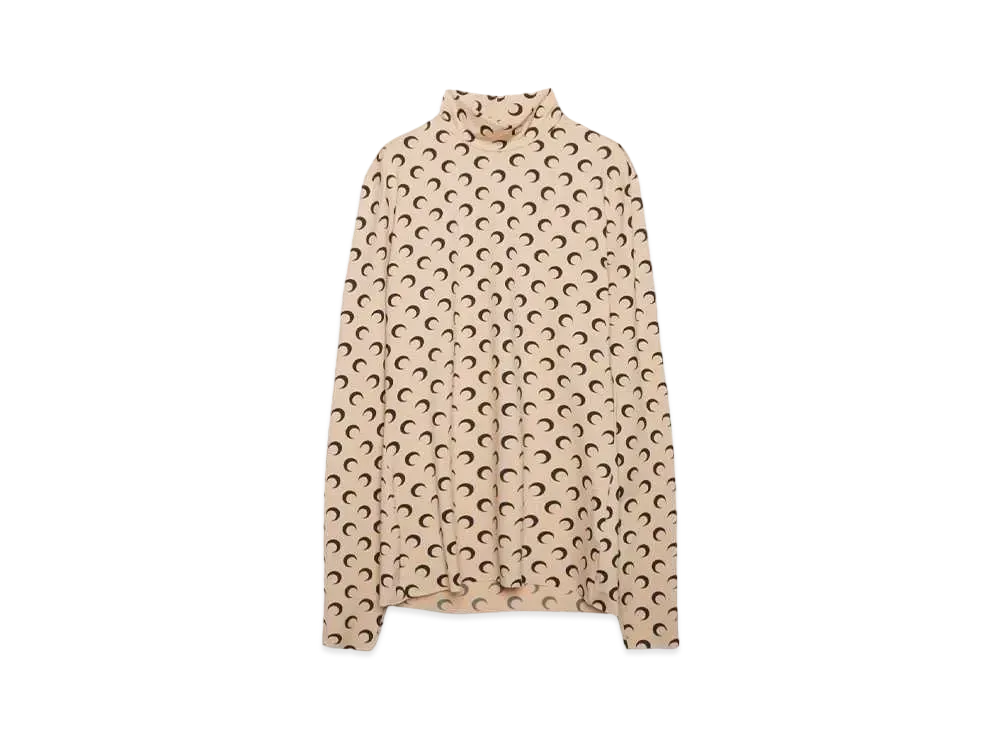 Marine serre REGENERATED AOM JERSEY HIGH NECK SECOND SKIN "TAN"