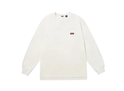 NANGA Eco Hybrid Box Logo Embroidery L/S Tee "White"