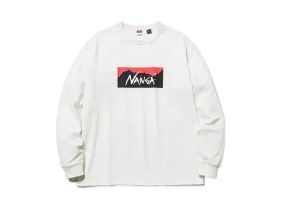NANGA Eco Hybrid Box Logo L/S Tee "White"