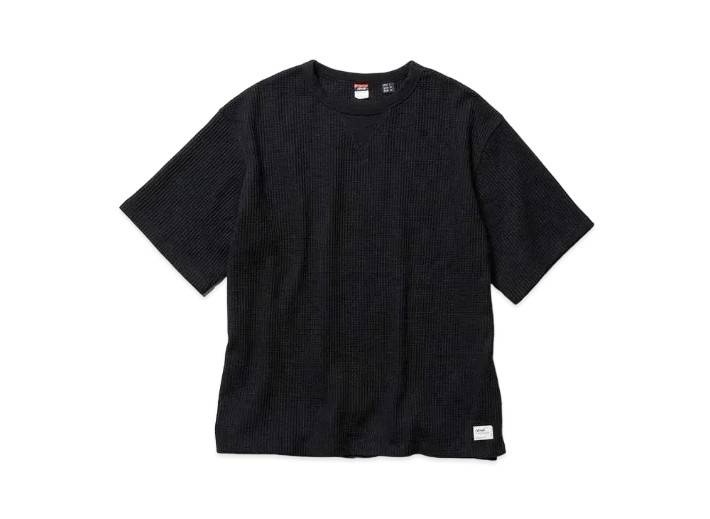 NANGA Eco Hybrid Waffle Loose Fit Tee "Black"